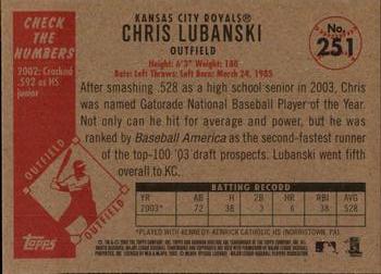 2003 Bowman Heritage #251 Chris Lubanski Back