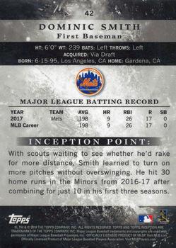 2018 Topps Inception #42 Dominic Smith Back