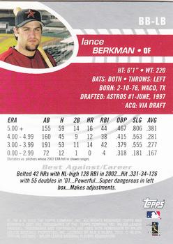 2003 Bowman's Best #BB-LB Lance Berkman Back