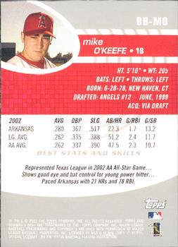 2003 Bowman's Best #BB-MO Mike O'Keefe Back