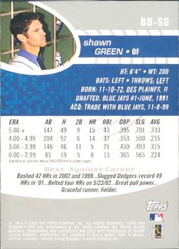 2003 Bowman's Best #BB-SG Shawn Green Back