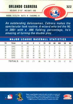 2003 Donruss #322 Orlando Cabrera Back