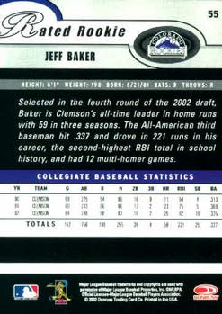 2003 Donruss #55 Jeff Baker Back