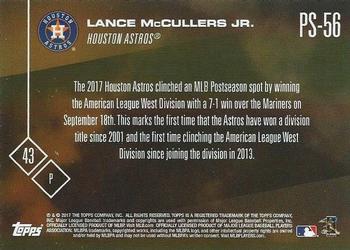 2017 Topps Now Postseason Houston Astros #PS-56 Lance McCullers Jr. Back