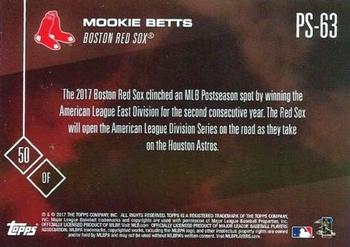 2017 Topps Now Postseason Boston Red Sox #PS-63 Mookie Betts Back
