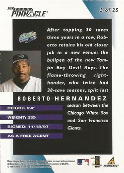1998 Pinnacle Tampa Bay Devil Rays Team Pinnacle Collector's Edition #5 Roberto Hernandez Back