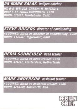 1998 Lemon Chill Chicago White Sox #NNO Mark Salas / Herm Schneider / Steve Odgers / Mark Anderson Back