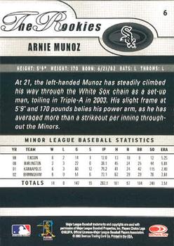 2003 Donruss/Leaf/Playoff (DLP) Rookies & Traded - 2003 Donruss Rookies & Traded #6 Arnie Munoz Back