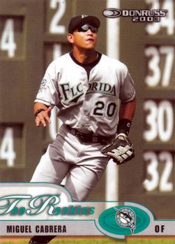 2003 Donruss/Leaf/Playoff (DLP) Rookies & Traded - 2003 Donruss Rookies & Traded #7 Miguel Cabrera Front