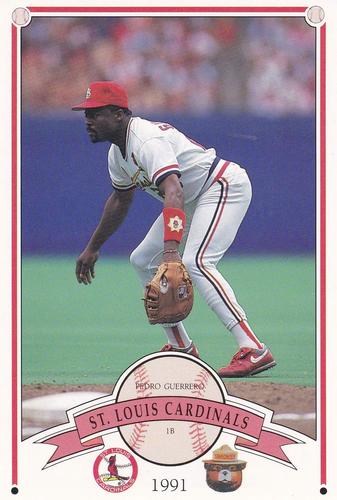 1991 St. Louis Cardinals Smokey #NNO Pedro Guerrero Front