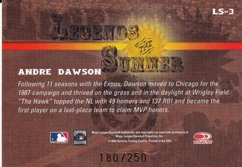 2003 Donruss Signature - Legends of Summer #LS-3 Andre Dawson Back