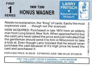 1988 Fritsch Baseball Card Museum #1 Honus Wagner Back