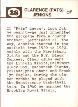 1974 Laughlin Old-Time Black Stars #28 Fats Jenkins Back