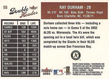 2003 Fleer Double Header #55 Ray Durham Back