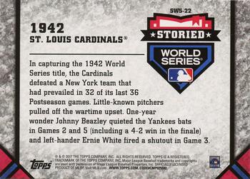 2017 Topps Update - Storied World Series Blue #SWS-22 1942 St. Louis Cardinals Back