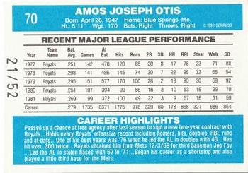 2004 Donruss Timelines - Recollection Collection #70 Amos Otis Back