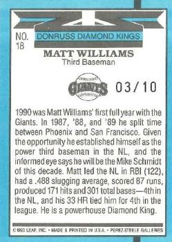 2004 Donruss Timelines - Recollection Collection #18 Matt Williams Back