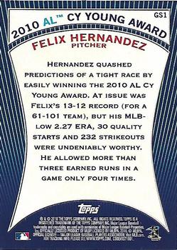 2010 Topps - Award Winners #GS1 Felix Hernandez Back