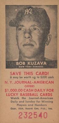 1954 New York Journal-American #NNO Bob Kuzava Front