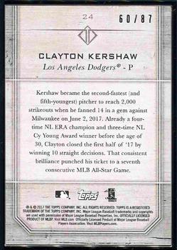 2017 Topps Transcendent Collection #24 Clayton Kershaw Back