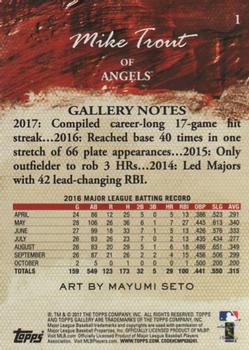 2017 Topps Gallery #1 Mike Trout Back