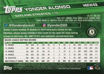2017 Topps Holiday #HMW42 Yonder Alonso Back