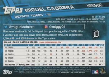 2017 Topps Holiday #HMW66 Miguel Cabrera Back