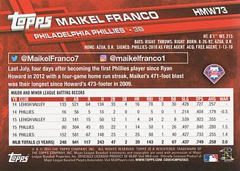 2017 Topps Holiday #HMW73 Maikel Franco Back