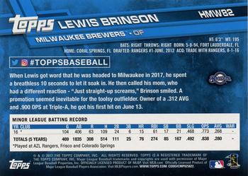 2017 Topps Holiday #HMW82 Lewis Brinson Back