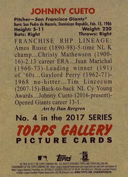 2017 Topps Gallery - Heritage #4 Johnny Cueto Back