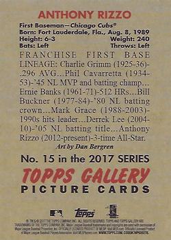 2017 Topps Gallery - Heritage #15 Anthony Rizzo Back