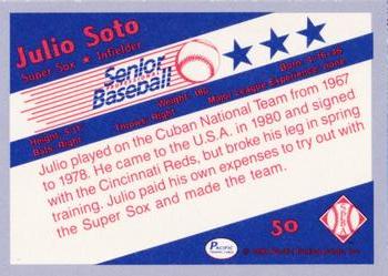 1990 Pacific Senior League - Glossy #50 Julio Soto Back