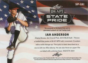 2017 Leaf Metal Draft - State Pride #SP-IA1 Ian Anderson Back