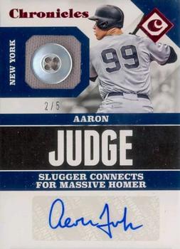 2017 Panini Chronicles - Chronicles Signature Swatches Red #CSS-AJ Aaron Judge Front
