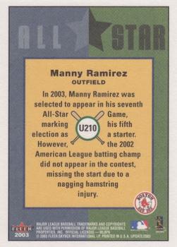 2003 Fleer Tradition Update #U210 Manny Ramirez Back