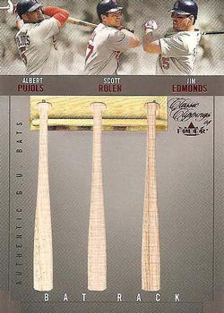 2004 Fleer Classic Clippings - Bat Rack Triple Red #PRE Albert Pujols / Scott Rolen / Jim Edmonds Front