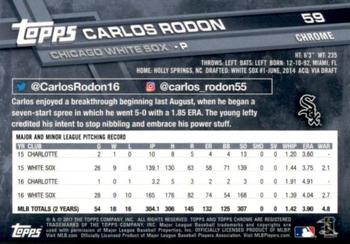 2017 Topps Chrome Sapphire Edition #59 Carlos Rodon Back