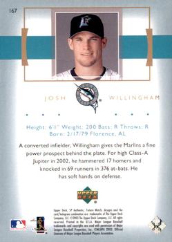 2003 SP Authentic #167 Josh Willingham Back