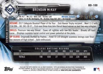 2017 Bowman Draft - Silver #BD-100 Brendan McKay Back