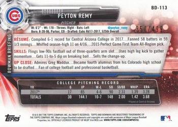 2017 Bowman Draft - Silver #BD-113 Peyton Remy Back