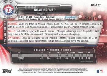 2017 Bowman Draft - Green #BD-127 Noah Bremer Back