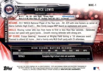 2017 Bowman Draft - Chrome #BDC-1 Royce Lewis Back