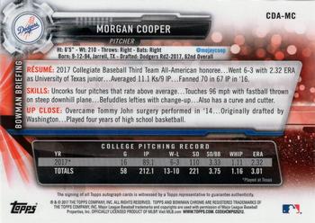 2017 Bowman Draft - Chrome #BDC-30 Morgan Cooper Back