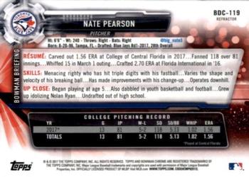 2017 Bowman Draft - Chrome Refractor #BDC-119 Nate Pearson Back