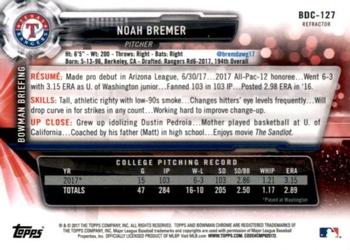 2017 Bowman Draft - Chrome Refractor #BDC-127 Noah Bremer Back