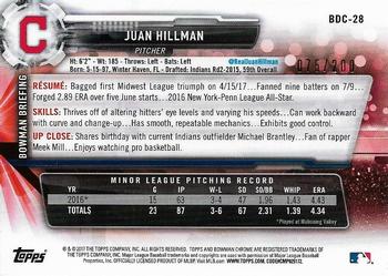2017 Bowman Draft - Chrome Bowman 70th Logo #BDC-28 Juan Hillman Back