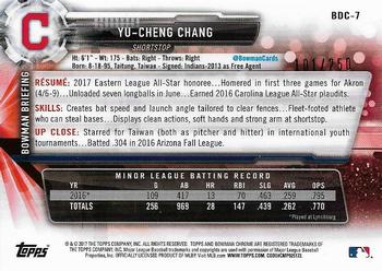 2017 Bowman Draft - Chrome Purple Refractor #BDC-7 Yu-Cheng Chang Back