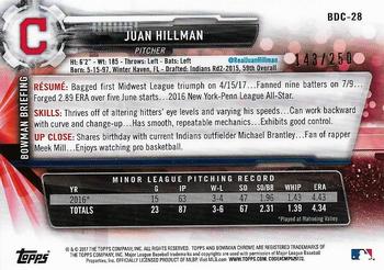 2017 Bowman Draft - Chrome Purple Refractor #BDC-28 Juan Hillman Back