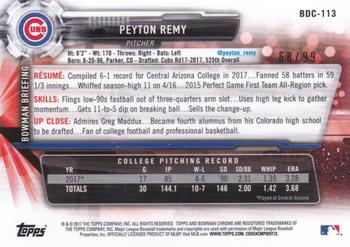 2017 Bowman Draft - Chrome Green Refractor #BDC-113 Peyton Remy Back