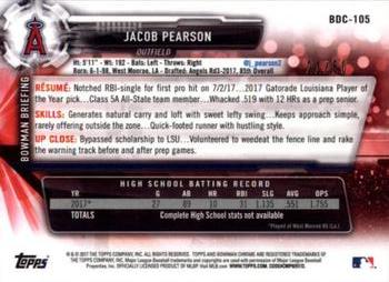 2017 Bowman Draft - Chrome Gold Refractor #BDC-105 Jacob Pearson Back